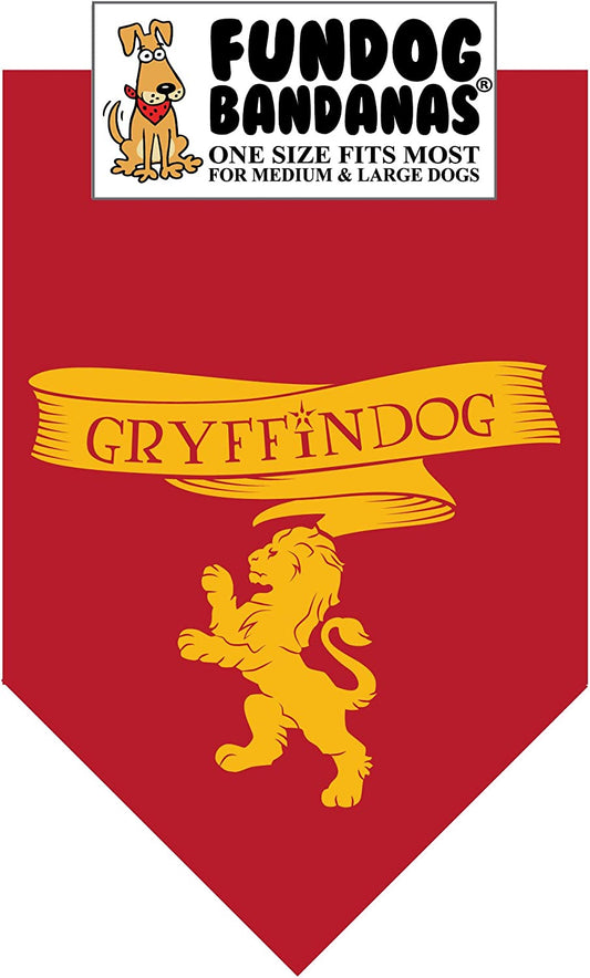 HP Gryffindog Dog Bandana (One Size Fits Most for Medium to Large Dogs)